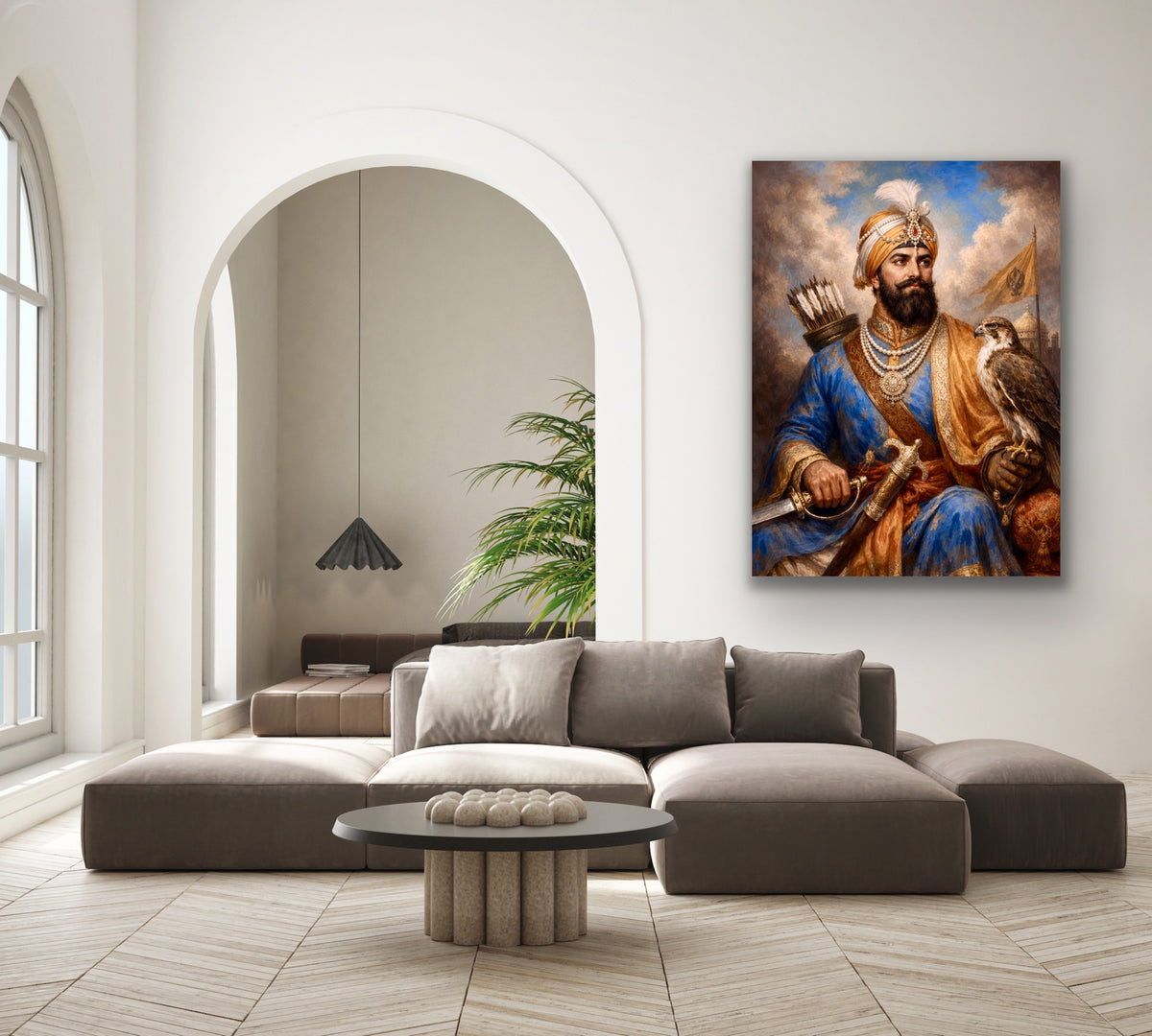 Sikh Warrior with Falcon Fine Art Portrait