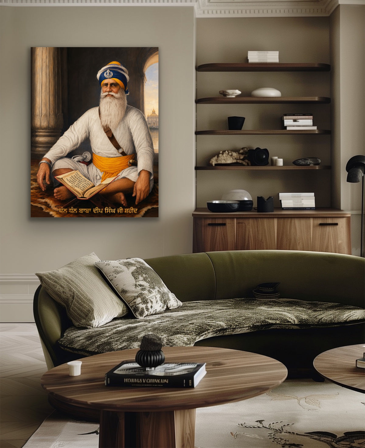 Baba Deep Singh Ji Sikh Art Print, Fine Art Painting, Sikh Wall Decor, Punjabi Spiritual Artwork