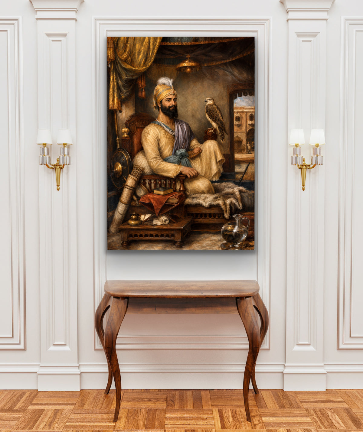 Guru Gobind Singh Ji Fine Art Print – Sikh Spiritual Wall Art – Sikh Heritage Artwork