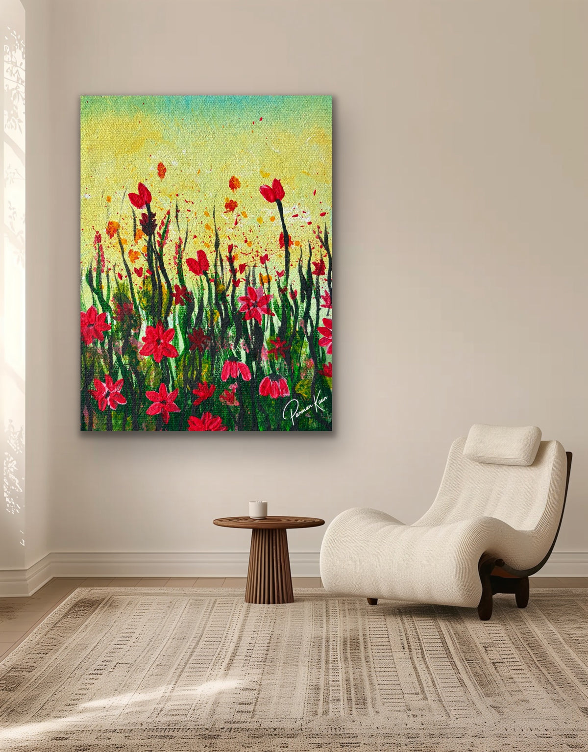 Blooming Poppies Fine Art Floral PrintAcrylic Hand made Art