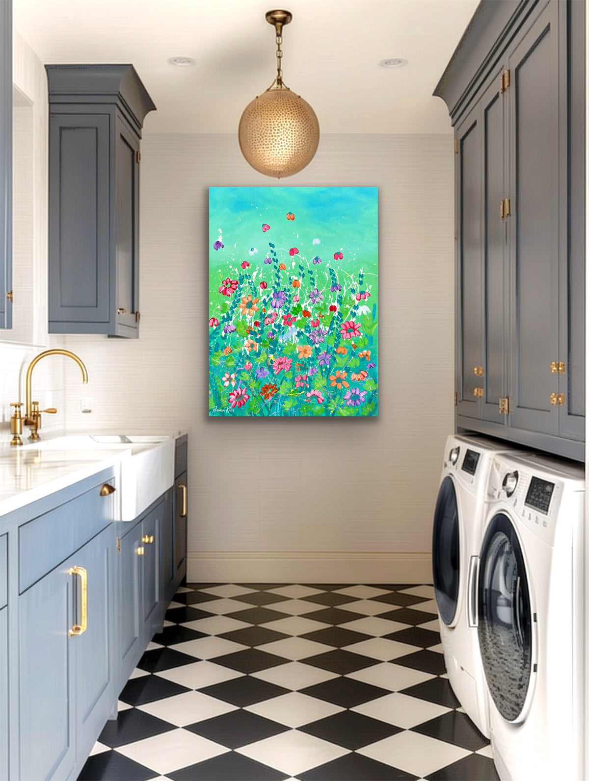 🌸 “Colors in Bloom – Contemporary Floral Fine Art Print by Parman Kaur