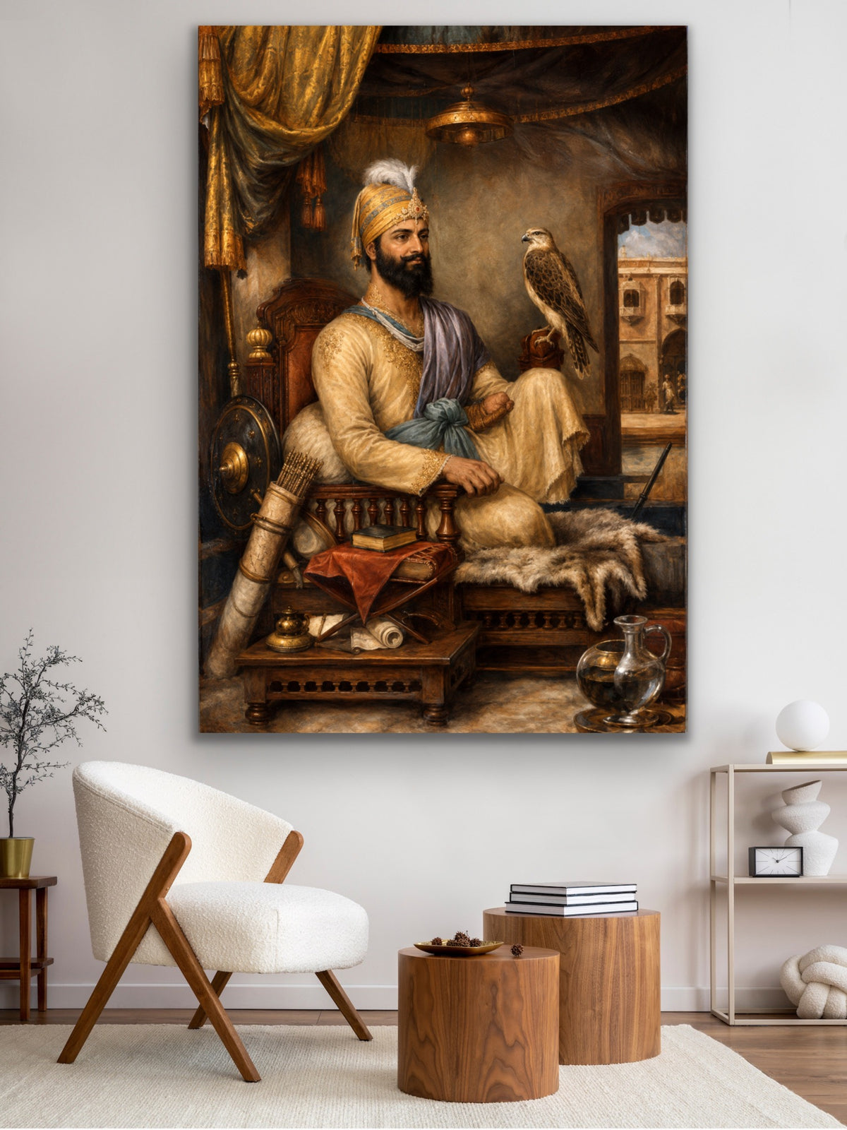 Guru Gobind Singh Ji Fine Art Print – Sikh Spiritual Wall Art – Sikh Heritage Artwork