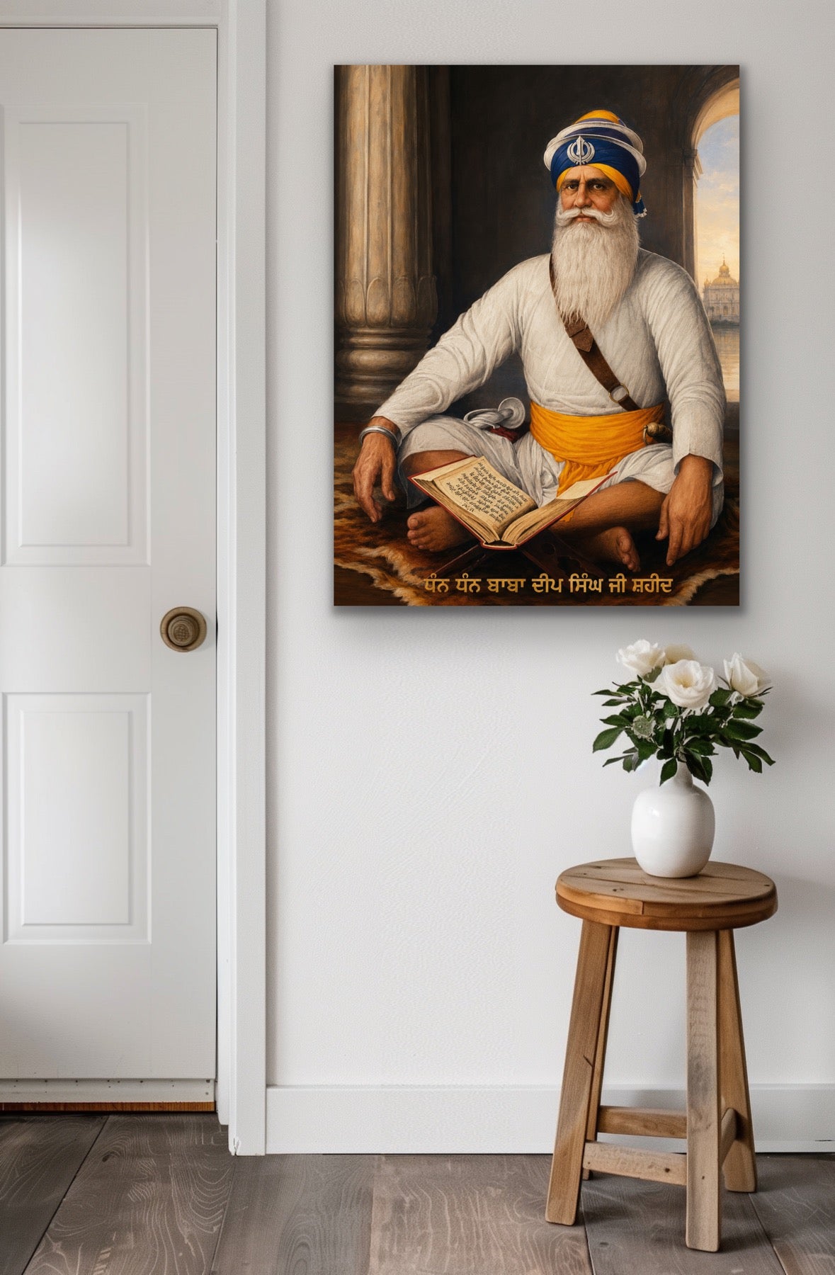 Baba Deep Singh Ji Sikh Art Print, Fine Art Painting, Sikh Wall Decor, Punjabi Spiritual Artwork