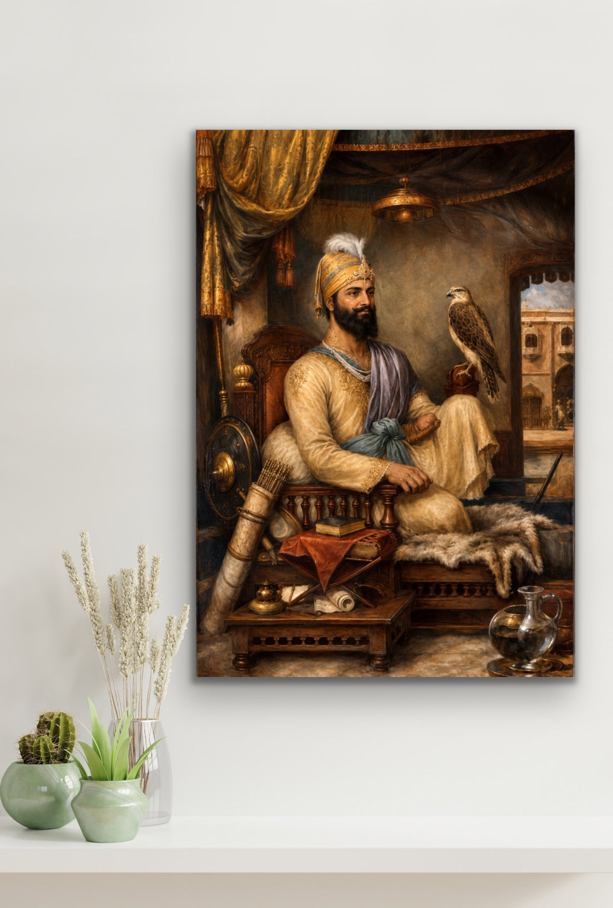 Guru Gobind Singh Ji Fine Art Print – Sikh Spiritual Wall Art – Sikh Heritage Artwork