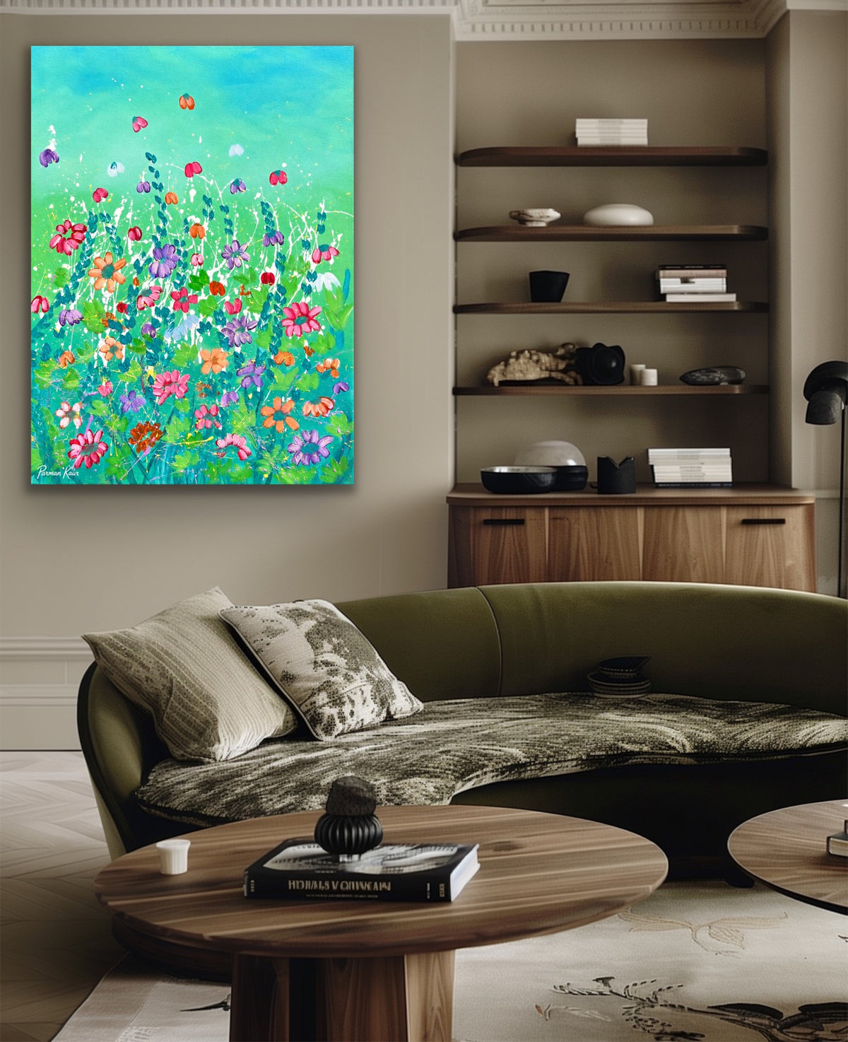 🌸 “Colors in Bloom – Contemporary Floral Fine Art Print by Parman Kaur