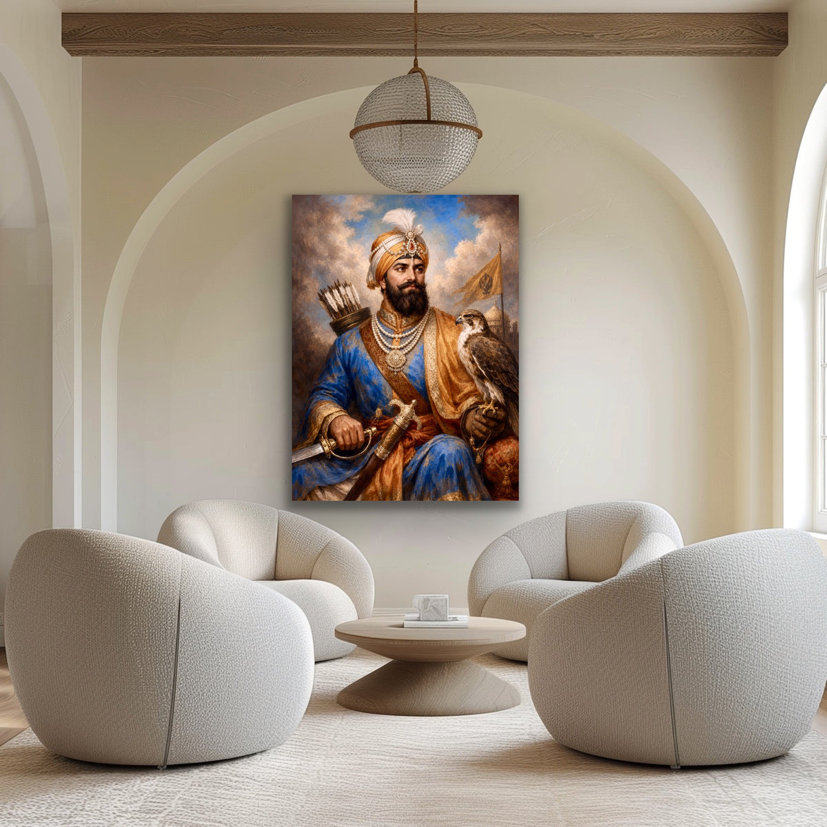 Sikh Warrior with Falcon Fine Art Portrait
