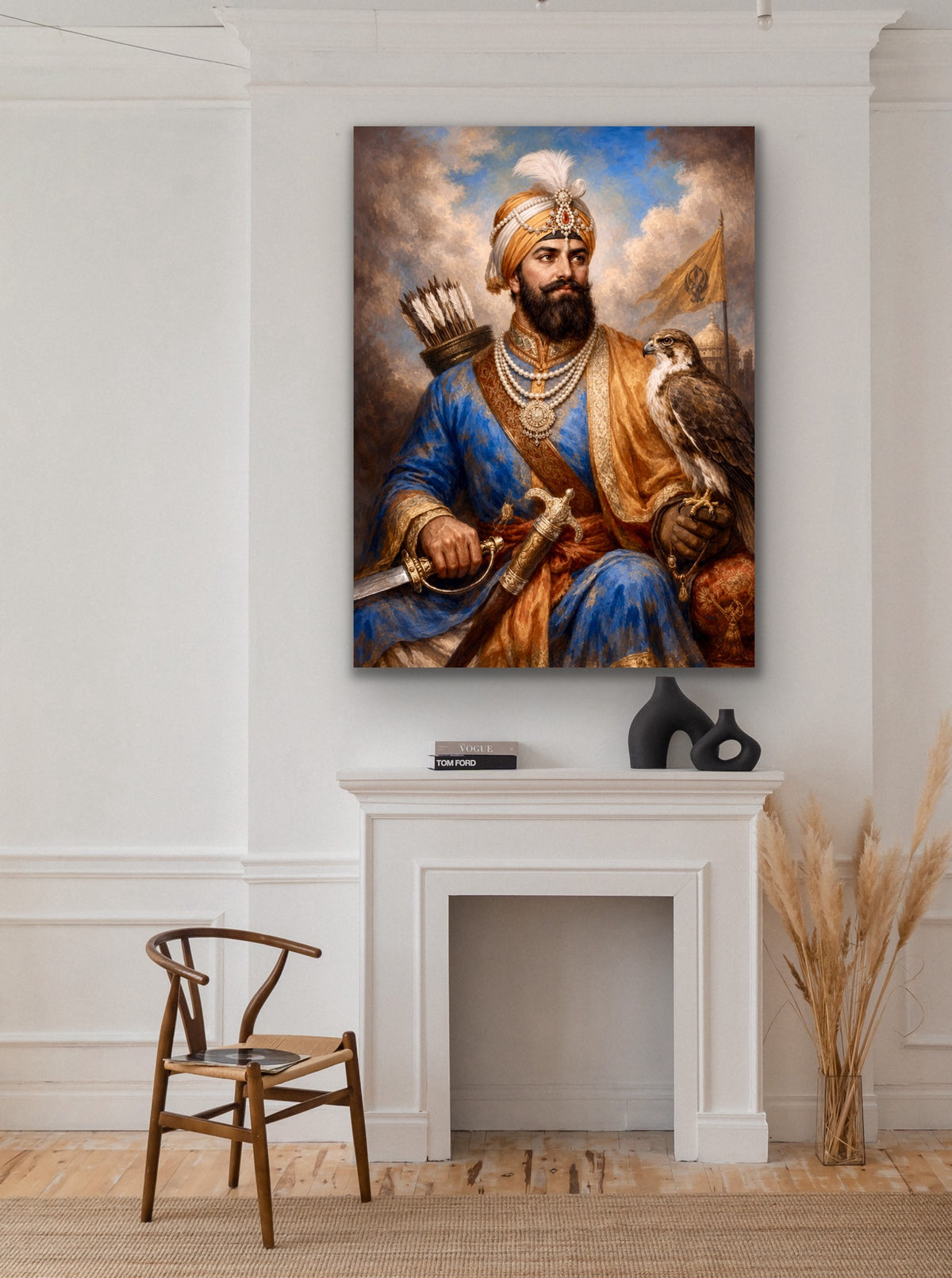 Sikh Warrior with Falcon Fine Art Portrait