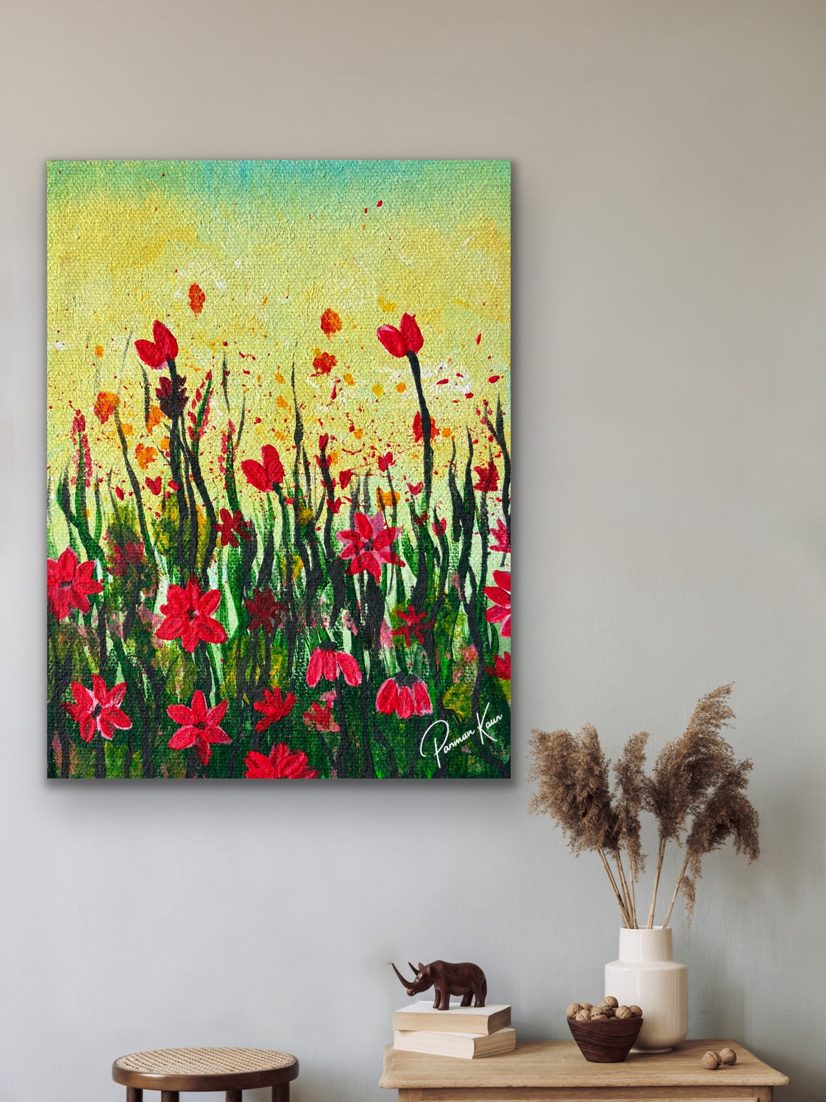 Blooming Poppies Fine Art Floral PrintAcrylic Hand made Art