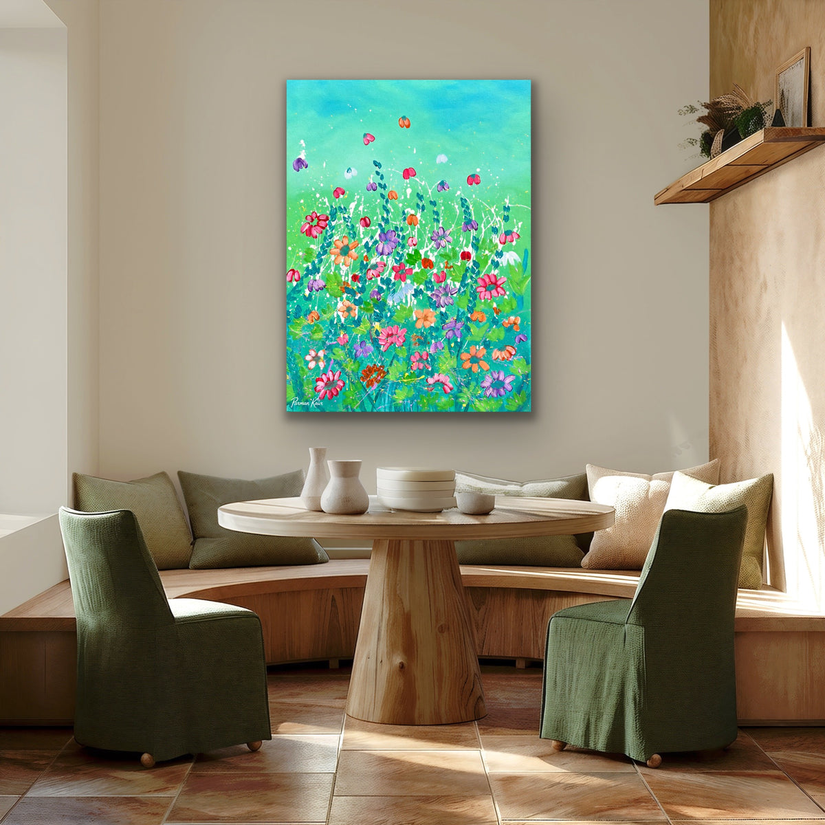 🌸 “Colors in Bloom – Contemporary Floral Fine Art Print by Parman Kaur