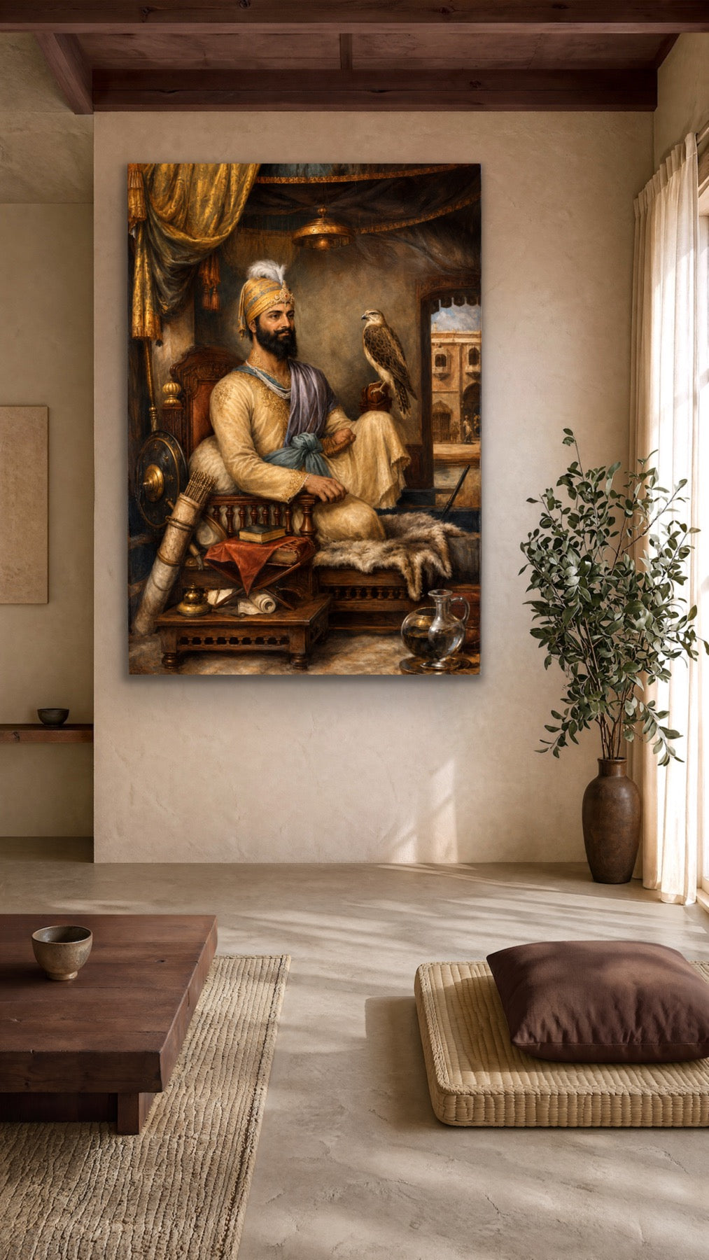 Guru Gobind Singh Ji Fine Art Print – Sikh Spiritual Wall Art – Sikh Heritage Artwork