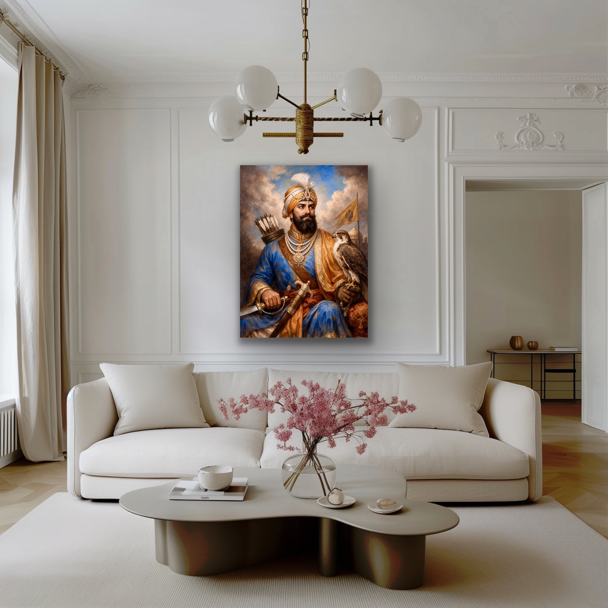 Sikh Warrior with Falcon Fine Art Portrait