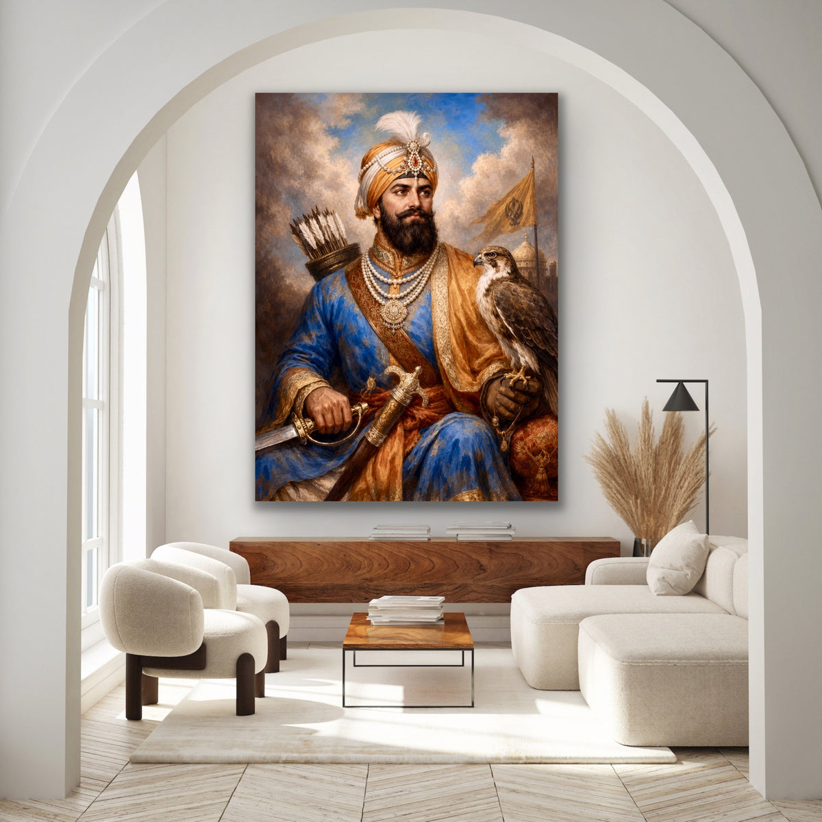 Sikh Warrior with Falcon Fine Art Portrait