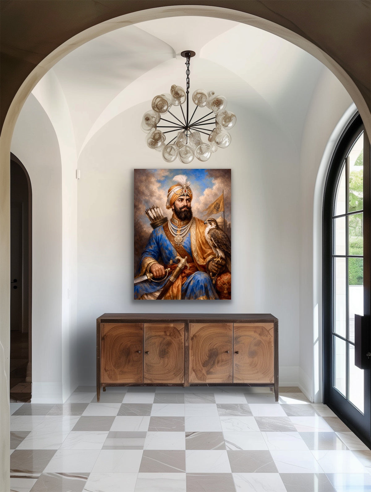 Sikh Warrior with Falcon Fine Art Portrait