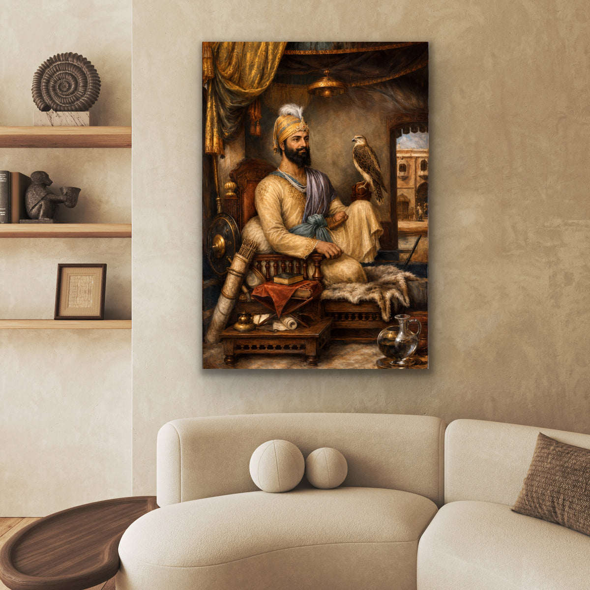 Guru Gobind Singh Ji Fine Art Print – Sikh Spiritual Wall Art – Sikh Heritage Artwork